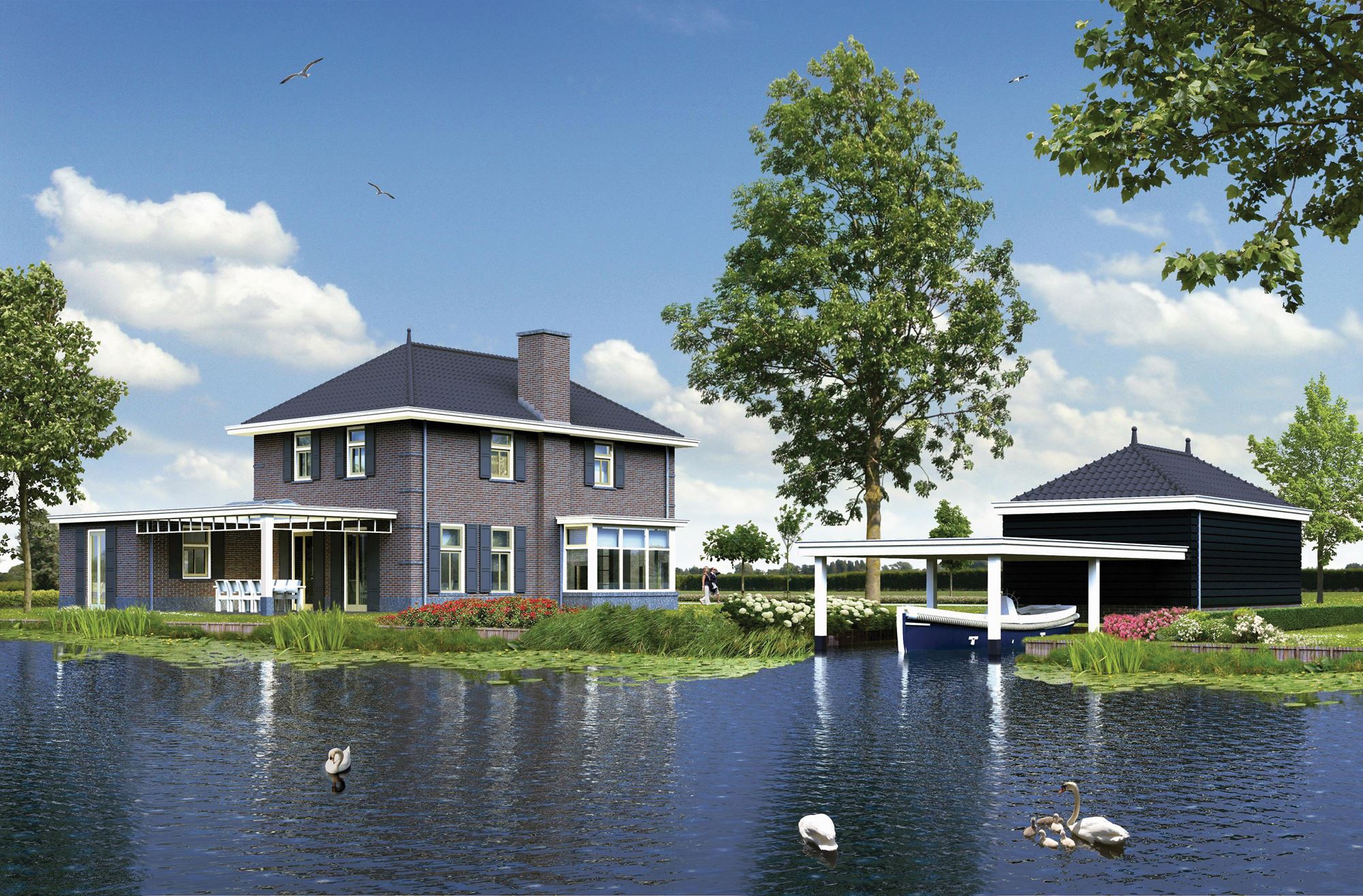 Woning met boothuis te Giesenburg