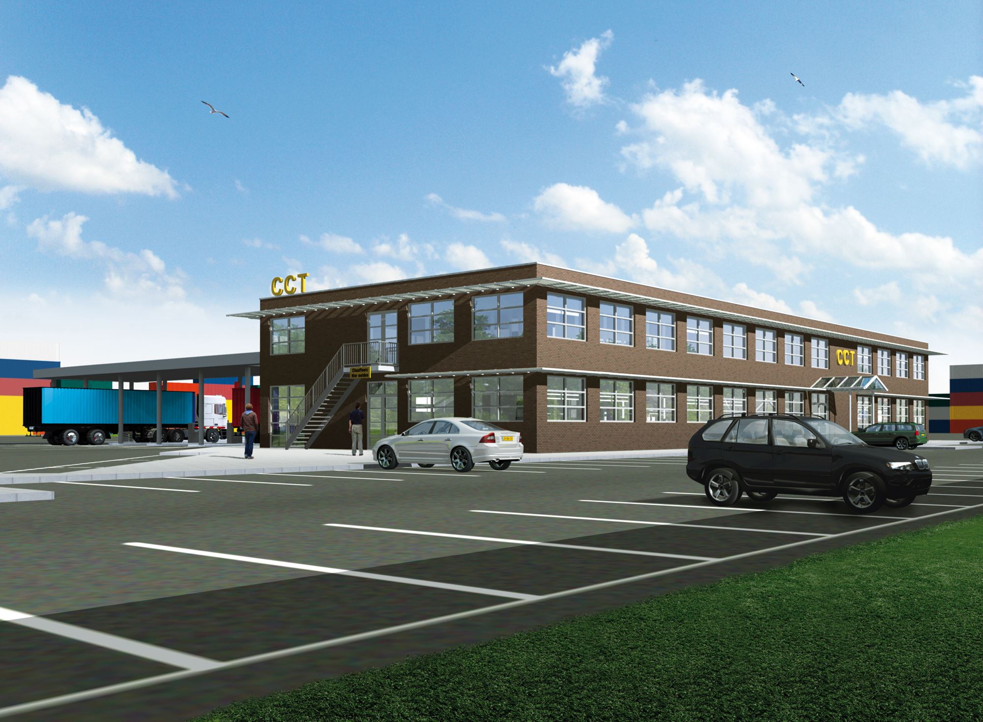 Nieuwbouw kantoor CCT Moerdijk op terminal